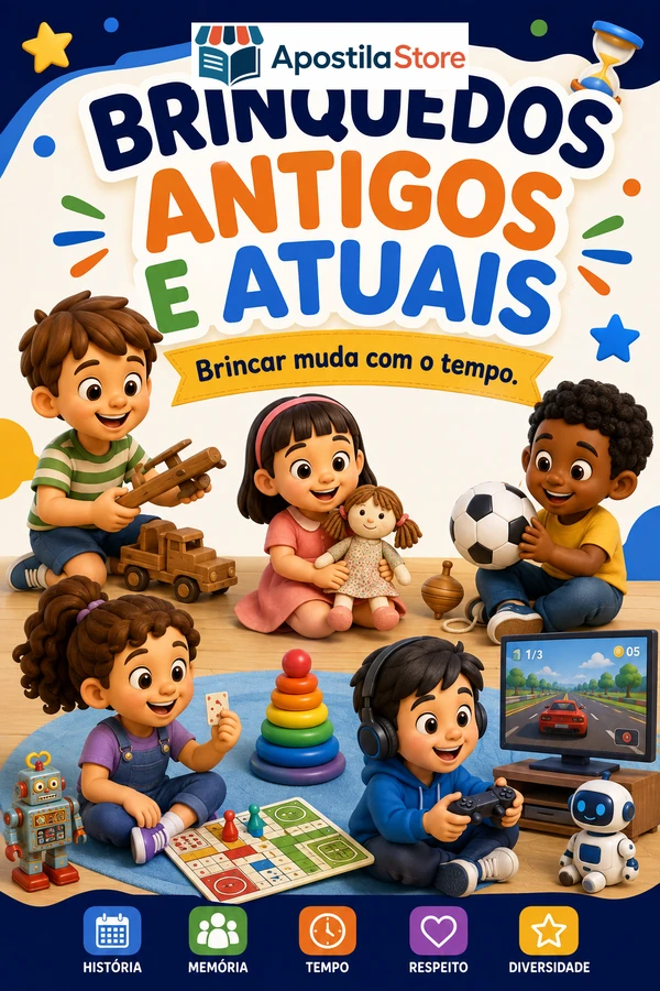 Capa de Brinquedos Antigos e Atuais