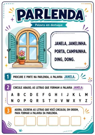 Capa de Parlendas atividades.
