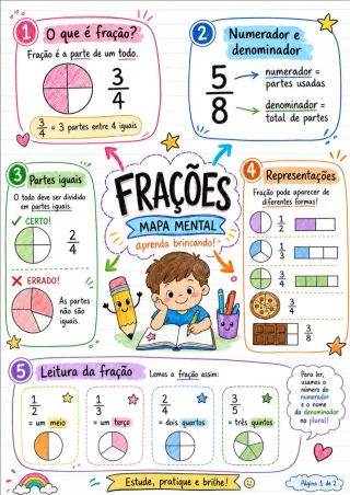 Capa de Fração com desenhos.