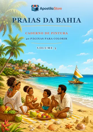 Capa de Praias da Bahia - 40 Desenhos para Colorir - Volume 3