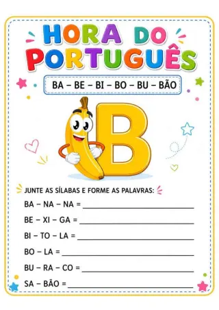 Capa de Caderno famílias silábicas