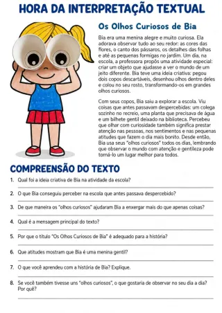 Capa de Caderno Hora Da Interpretação Textual